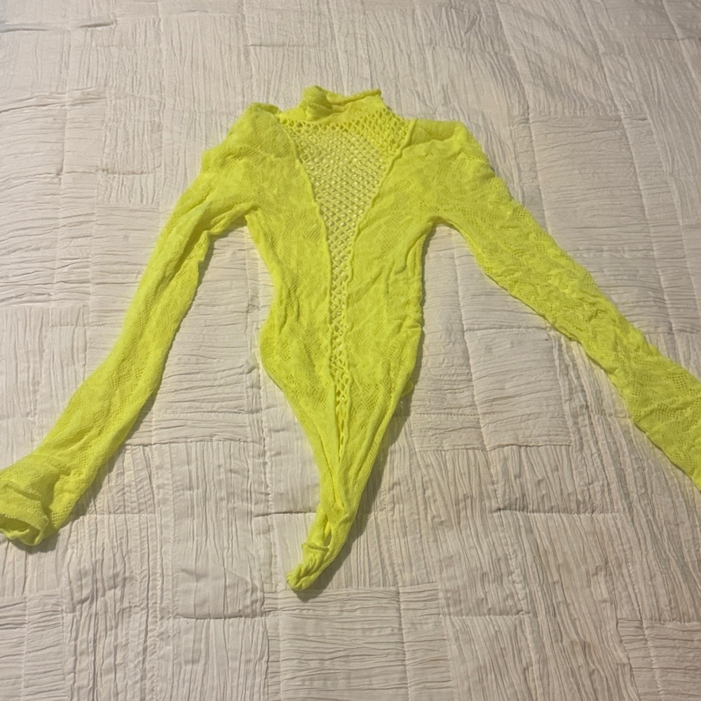 Neon Yellow Women's Mesh Top